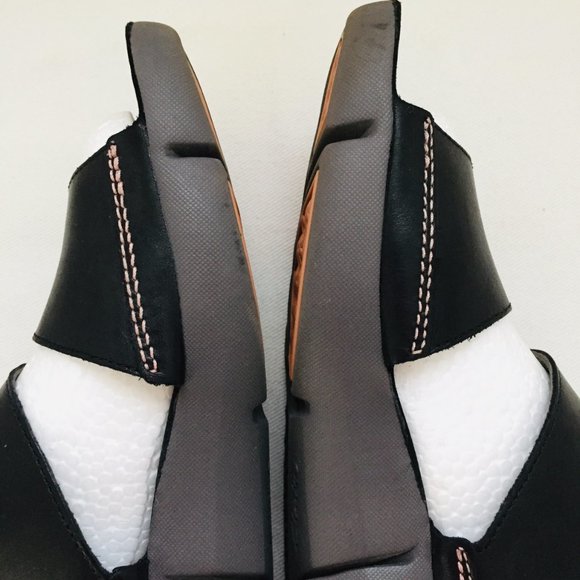 Clarks Trigenic Black Leather Tri Clover Comfort Strappy Sandals Size 6 - Picture 6 of 12